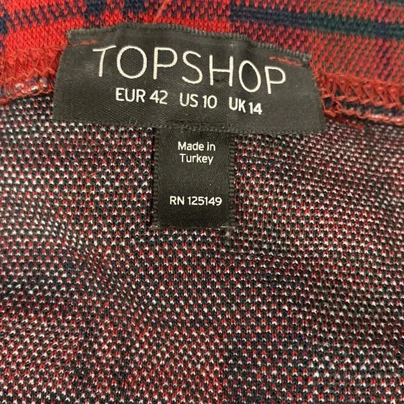 Topshop Plaid Skirt Size 10 - Picture 3 of 6